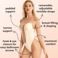 Women Backless Bra Bralette Bodysuit Shapewear Deep V-Neck Body Shaper Backless U Plunge Thong Shapers Pakaian Dalam + Celana Dalam. 