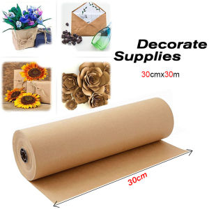 Brown Kraft Paper Roll Art Gift Packaging Parcel Decorative Paper for Gift Packing 30cmx30m/RollBrown kraft paper roll for gift wrapping. Smooth texture durable versatile. Suitable for various gift sizes. Ideal for eco-friendly packaging.