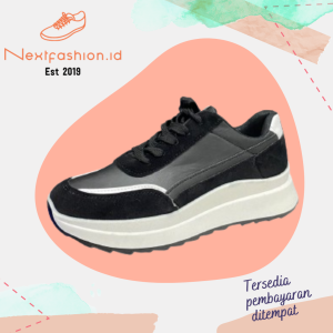 Nextfashion Sepatu wanita sneakers bahan kulit PU terbaru kekinian 319