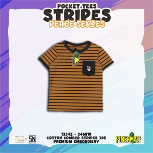 Kaos Anak 1-8 Tahun - Stripes Peace Pocket by Pineapple Kids