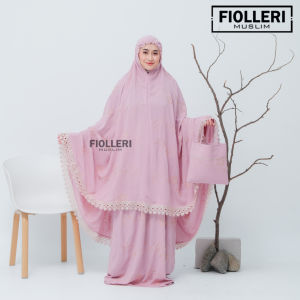 FIOLLERI - MUKENA SHERIN I Mukena Dewasa Rayon Premium Daily 2in1 Set Tas Cantik I Bunga Series I Motif Jumbo Mewah I Mukena rayon jumbo bordir mewah