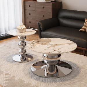 Bao Guoli Black Luxury Stone Coffee Table Italian Minimalist Home Living Room Round