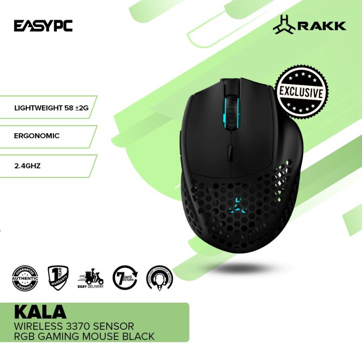 EasyPC | RAKK KALA RGB Wireless Gaming Mouse PAW 3370 Sensor Kailh GM 8 ...