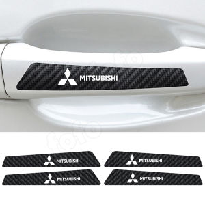 8Pcs/Set car door bowl luminous stickers carbon fiber pattern handle stickers For Mitsubishi anti-scratch protection stickers decorative stickers fit Mitsubishi all model