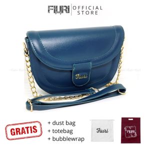 FIURI - UWI BAG NAVY - TAS SELEMPANG WANITA NAVY - TAS TREND IMPORT KOREA MURAH - SLINGBAG CEWEK - OUTFIT OOTD FASHION WANITA LEBARAN HARI RAYA RAMADHAN