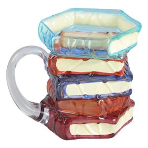 Painted Book Mug Funny Elegant Reading Coffee Cup with Elegant Book-Themed Designs for Home Office Decoration