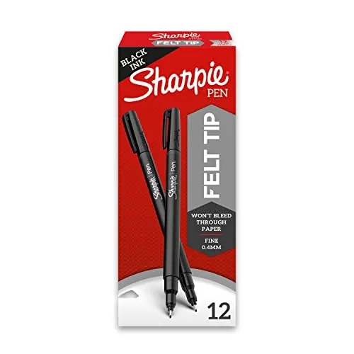 SHARPIE Felt Tip Pens, Fine Point Black, 12 Count Lazada PH