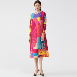 Miyake's New Loose Printed Dress: A Thin Temperament Goddess Personality Design