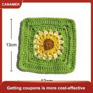 【CANAMEK 】 Crochet Steering Wheel Cover Handmade Knitted Soft Fabric Non Slip Comfortable Universal Car Interior Use