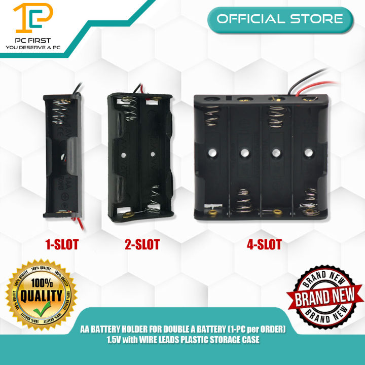 2 Porte-piles Doubles 6 AA - Bloc Plastique Avec Fils, Convertit 6x1.5V En 9V, Neuf