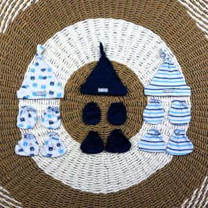 Termurah 3Set Sarung Tangan Bayi/3Set Sarung Kaki/ 3pcs Topi Bayi baru Lahir laki - laki Perempuan