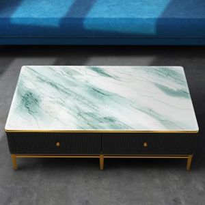 xpkQ High-Value Marble Pattern PVC Tablecloth Dining Table Mat Coffee Table Waterproof Oil-Proof Wash-Free Wear-Resistant M2Y9R