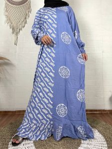 STOK REBUTAN! Gamis Kaftan MileaJumbo Big Size Longdress Rayon Premium Super Adem Batik Cap Handmade Pekalongan