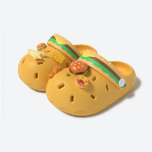 Children DIY Hamburger hole shoes for boys and girls cute new summer style comfortable and breathable parent-child style EVA Beach Sandals