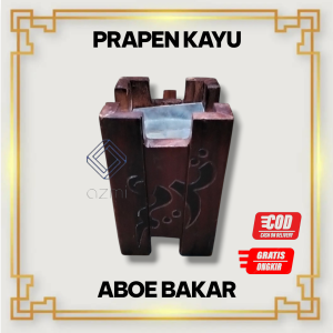Prapen Kayu Jati Besar tempat bakaran buhur kayu ukuran Besar mabkhara kayu jati Motif Abu Bakar