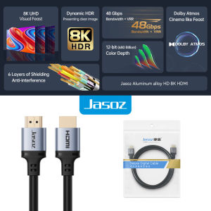Jasoz 8K HDMI 2.1 Cable 8K/60Hz 4K/240Hz 3D Ultra HD High Speed 48Gbps for PS5 PS4 Splitter Switch 8K HDMI Audio Video Cable