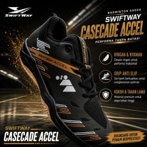 Sepatu Swiftway Badminton Cascade Accel Anti Licin Pria dan Wanita