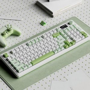 495HS เอบีเอสเอบีเอส แป้นพิมพ์เครื่องกลสามโหมด สามโหมด ไร้สาย2.4G แบบมีสาย แป้นพิมพ์แบ็คไลท์ RGB สากลสากลสากล Hot-swap คีย์บอร์ดแบบมีสายบลูทูธ2.4G อุปกรณ์ต่อพ่วงคอมพิวเตอร์