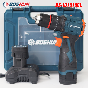 Máy Khoan Pin Boshun BS-ID1610BL Đầu Kẹp 10mm Không Chổi ThanPin 168v Có Búa Khoan Tường