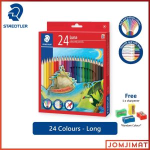 [Bundle Set] Staedtler Luna 136 Permanent Colour Pencil / Pensel Warna 12 Short/12Long/24Long/36Long/48Long + Sharpener - 1set