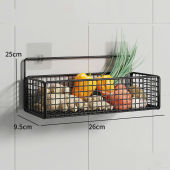 Kệ Đựng Đồ Dán Tường Hình Chữ Nhật 26cm - Thép Sơn Tĩnh Điện Cao Cấp Không Rỉ Kèm Miếng Dán