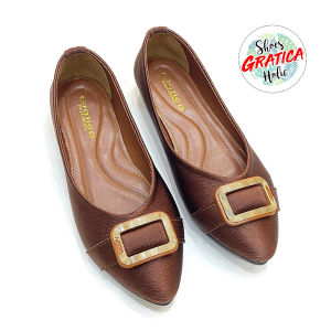 Flatshoes Gratica MIKAYLA Ballet Flat Bahan Satin Elegan Sol Karet Anti Slip - Warna Cerah