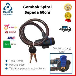 Kunci Gembok spiral Sepeda Motor Helm SOLIGEN - Konci Anti Maling 90cm 60cm Kabel Baja Tebal