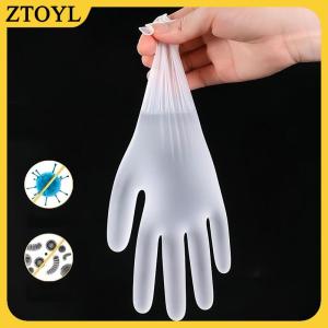 ZTOYL 50 100Pcs Cao Su Miễn Phí Găng Tay TPE Găng Tay Dùng Một Lần Trong Suốt Không Trượt Axit Làm Việc An Toàn Thực Phẩm Cấp Hộ Gia Đình Làm Sạch Găng Tay