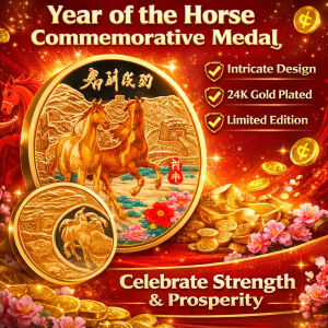 【Good Luck And Wealth Attraction】Year Of The Horse Commemorative Medal Horse New Year Commemorative Coin