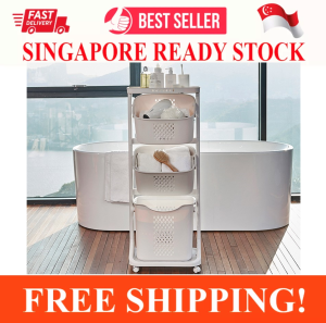 LAUNDRY BASKET 3 TIER ROLLING LAUNDRY CART WITH WHEELS WASHING HAMPER STORAGE BIN REMOVABLE STORAGE BASKET WITH HANDLE CLOTHING ORGANIZATION FOR BEDROOM AND BATHROOM