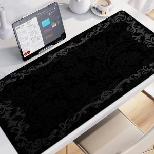 Black Flower Lace Mouse Pad Large Gaming Table Cushion Non-slip Laptop Tablet Mousepad XXL Mat Mini PC Playmat2026