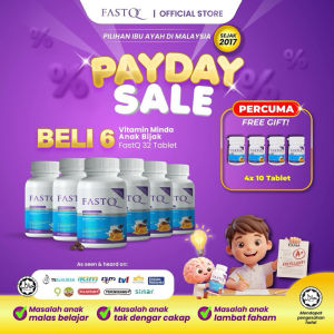 FASTQ Supplement Minda Anak Bijak (32 tablet x 6 botol) Perisa Coklat Sedap Original HQ