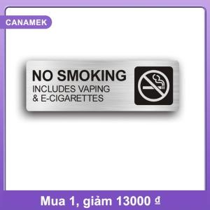 【CANAMEK】 Biển báo Không hút thuốc dành cho văn phòng khách sạn nhà hàng. Biển “Cấm hút thuốc” bằng kim loại.