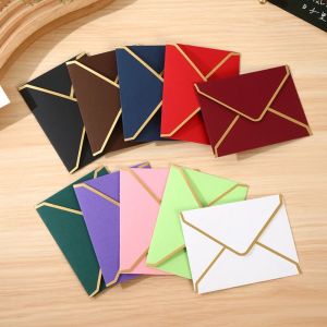PRAISEDTU 10pcs Vintage Gold Stamping Envelopes Bronzed Seal Invitation Card Decoration Envelope Set Large Cash Envelopes Nostalgia Art Blessing Thank Envelopes Paper Postcard