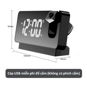 Đồng hồ để bàn led báo thức thông minh với tính năng chiếu giờ trên trần nhà