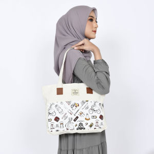 Totebag Polos Tote Bag Motif Resleting Untuk Kuliah Belanja Seminar Souvenir Bisa Custom Sablon