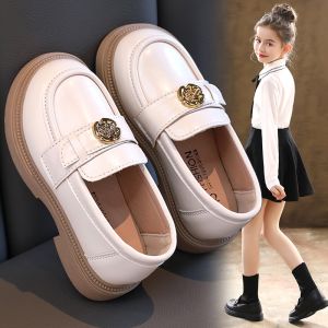 Giày Búp Bê Bé Gái Đính Tag Hoa Hồng Vàng Siêu Xinh Phong Cách Vintage Giày Bệt Bé Gái Da Pu Siêu Mềm Hài Bé Gái