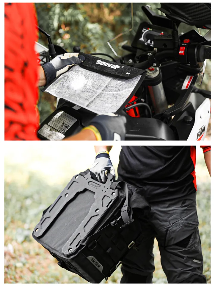 Rhinowalk 35L Waterproof Motorcycle Side Bag – Quick Release Saddlebag, 1pc Black