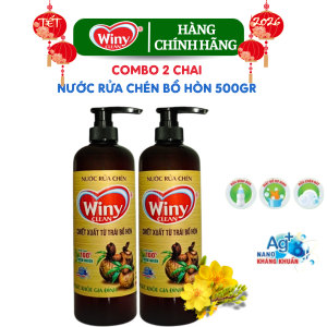 {Hàng chính hãng} Nước rửa chén Winy Clean chai 800g {Combo 2 chai}. Nước rửa bát hữu cơ chiết xuất từ trái bồ hòn.