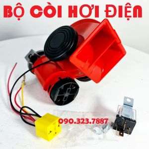 Bộ còi hơi điện lắp xe máy ô tô 12v nhỏ gọn âm siêu lớn.( kèm Rơ le)