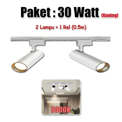STARLIGHT LAMPU SOROT RELL TRACKLIGHT SPOTLIGHT LAMPU RELL TRACK LED SOROT LAMPU TRACKLIGHT 10W / 20W / 30W/KUNING/PUTIH