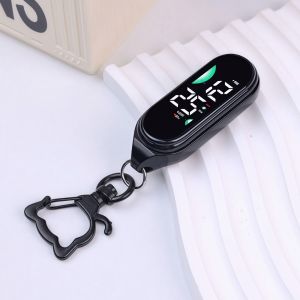 JING Đèn LED Đồng hồ treo điện tử Di động Màn hình kỹ thuật số Đồng hồ bỏ túi phát sáng Sáng tạo Chống thấm nước Đồng hồ bỏ túi Trẻ em Người lớn