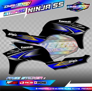 STRIPING VARIASI HONDA KAWASAKI NINJA SS / STICKER LIST MOTOR KAWASAKI NINJA SS