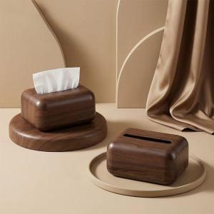 New and Improved Minimalist Living Room Tissue Holder Walnut Toilet Paper Holder Desktop Storage Box Wooden Tissue Holder