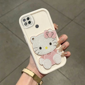 PBZZ Case for redmi 9c redmi 10a phone casing Softcase Silicone shockproof Cover new design aesthetic cute pink cat mirror with holder for girl JTMJZJ2