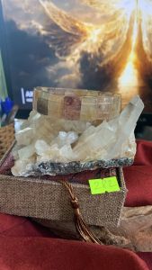 đế đá thạch anh tự nhiên clear quartz thanh tẩy năng lượng xấu cho trang sức mã 282