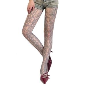 Patterned Tights Fishnet Stockings Floral Pantyhose Stockings Leggings Lace Tights for Women Girls Summer Leggings