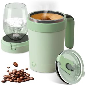 LIAOYING พร้อมหลอด แก้วกวนแม่เหล็กอัตโนมัติ 380มล. ชาร์จใหม่ได้ แก้วกาแฟผสมไฟฟ้า คุณภาพสูง นержักรส ถ้วยผสมกวน สำนักงาน