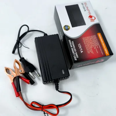 Adaptor Charger Aki Pengisi Daya Cepat Aki Sunpro SP-1201X 12V1A 12Volt 1Ampere 220Watt Lead Acid Battery Charger