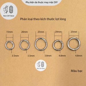 Khoen Tròn Móc Gài Vintage 4 Màu Hợp Kim Kẽm Đúc Liền Khối Phụ Kiện Làm Đồ Da Túi Xách Bóp Ví Thủ Công Handmade DIY